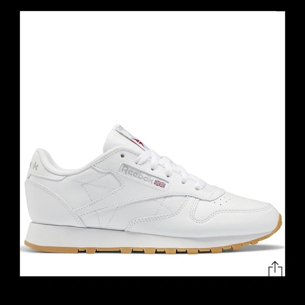 REEBOK‎ WOMENS CLASSIC LEATHER WHITE COURSE A PIED SNEAKER SIZE 11.5